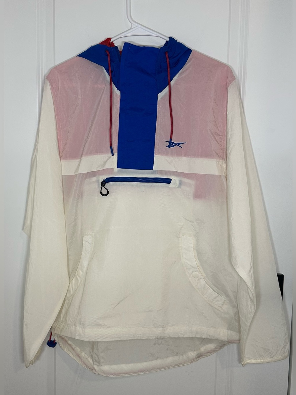 Reebok White, Red & Blue Pullover Windbreaker
